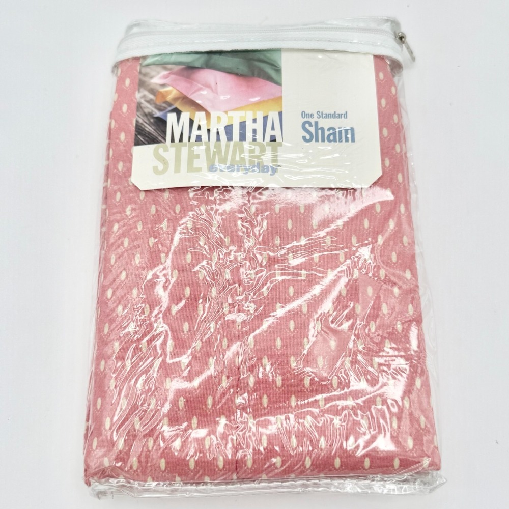 Martha Stewart Std Sham‎ 2000 Pink Rose Dot Floral Vintage Cottagecore Bedding